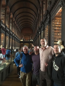 SBG coaches Steve Bazzea, Rick Davison, Matt Thornton and John Frankl at library on a break from SBG Europe Camp in Dublin.